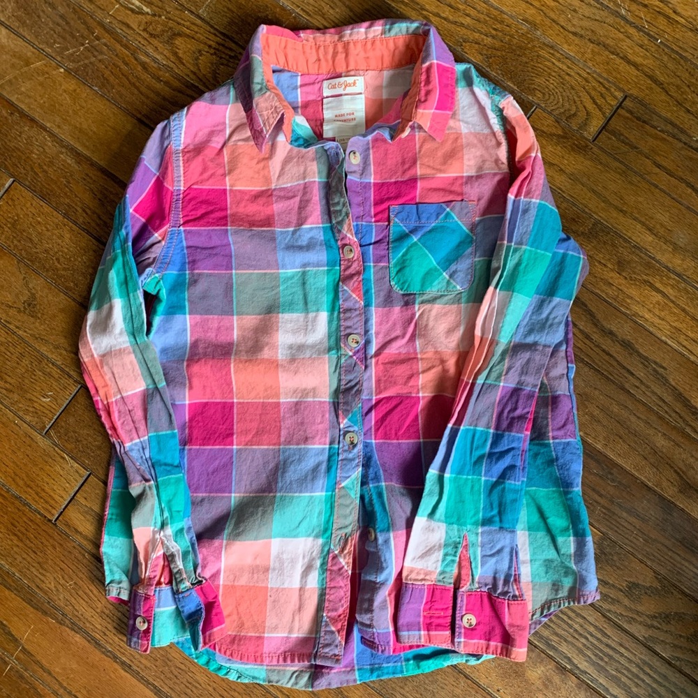 Cat & Jack Girls Long Sleeve Woven Top 10/12